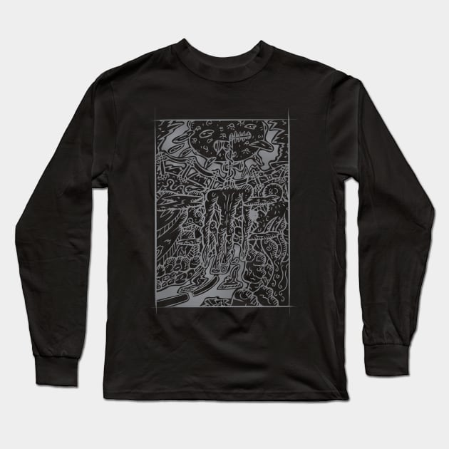 Siren Head on a Walk Long Sleeve T-Shirt by BrokenGrin